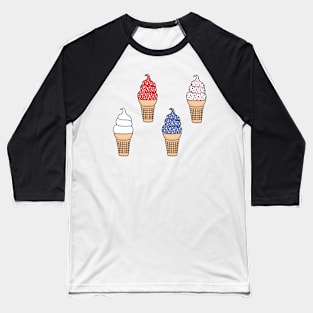 Patriotic Ice Cream Cones, USA Baseball T-Shirt